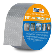 Butyl Tape Waterproof Tape, 2 inch x 16 feet, Aluminum Foil Tape Butyl Sealant Tape for RV Repair, Window, Silicone, Boat and Pipe Sealing, Glass & EDPM Rubber Roof Patching, Silver