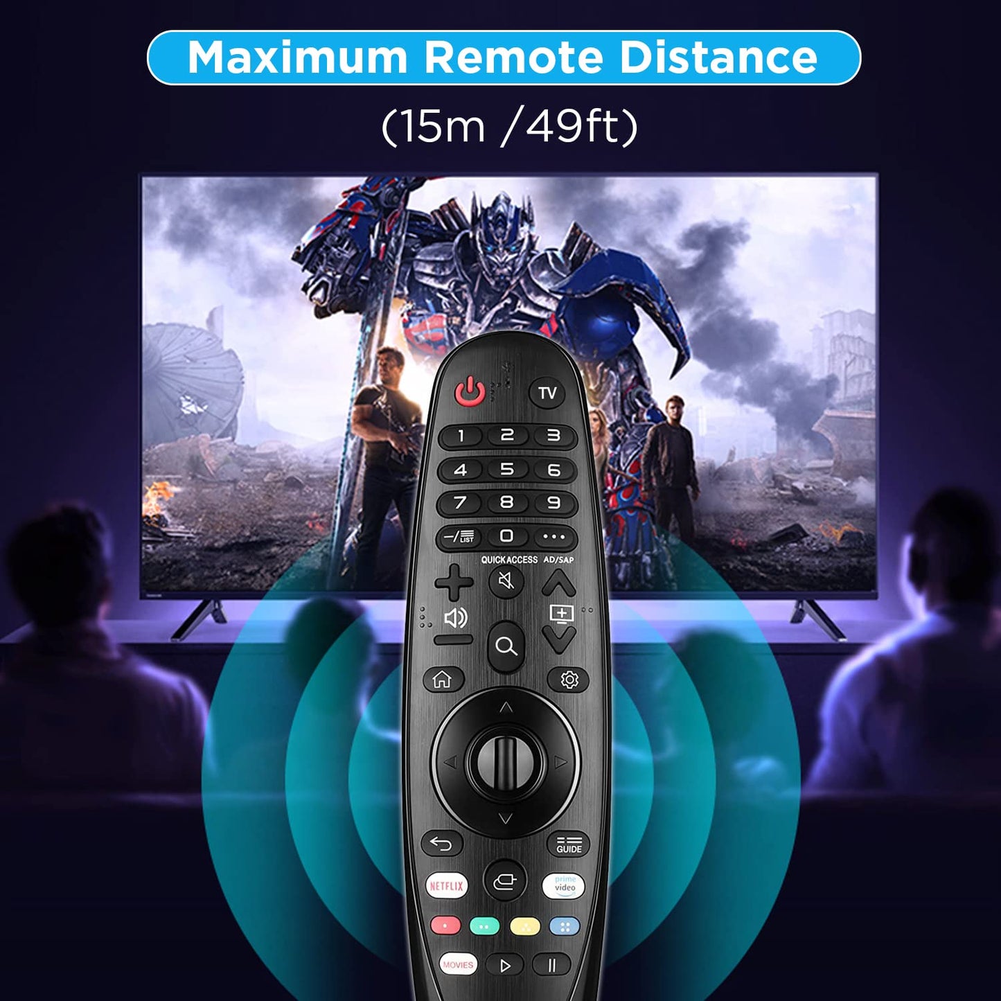 Universal Remote Control for LG Smart TV Magic Remote Compatible with All Models of LG TVs (NO Voice Function No Pointer Function), Black