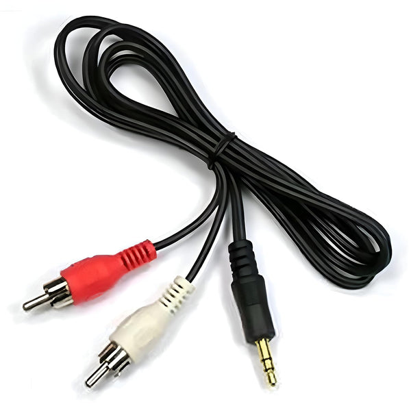 Audio Video 2RCA Stereo Cables with 3.5 mm Aux Jack for Home Theaters, Music Players, Set-up Boxes, Speakers and LCD/LED TVs