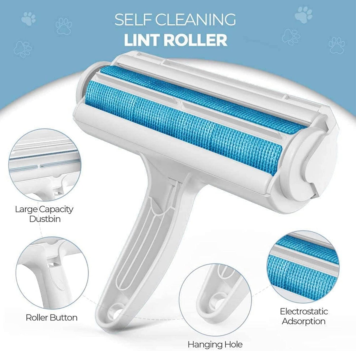 Reusable Dog Hair Remover Roller Dog Cat and Other Pets Hairs Cleaning Lint Fur Brush Rollers Easy Hair Removal Furniture, Clothes, Sofa, Carpet, Couch, Bedding (Dog Hair Remover)