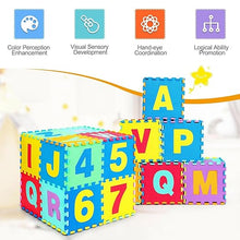 Flymaster 36 Pieces Alphabet & Number Floor Mats for Kids – Puzzle EVA Foam Mat for Children Aged 2+ – Educational, Soft, Non-Toxic, and Safe Play Area.