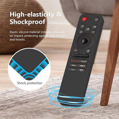 Silicone Tv Remote Cover Compatible with LG Smart TV Remote Cover - 2025 and Above Model LG MR25GA TV Protective Case with Lanyard [Remote NOT Included] (Black)