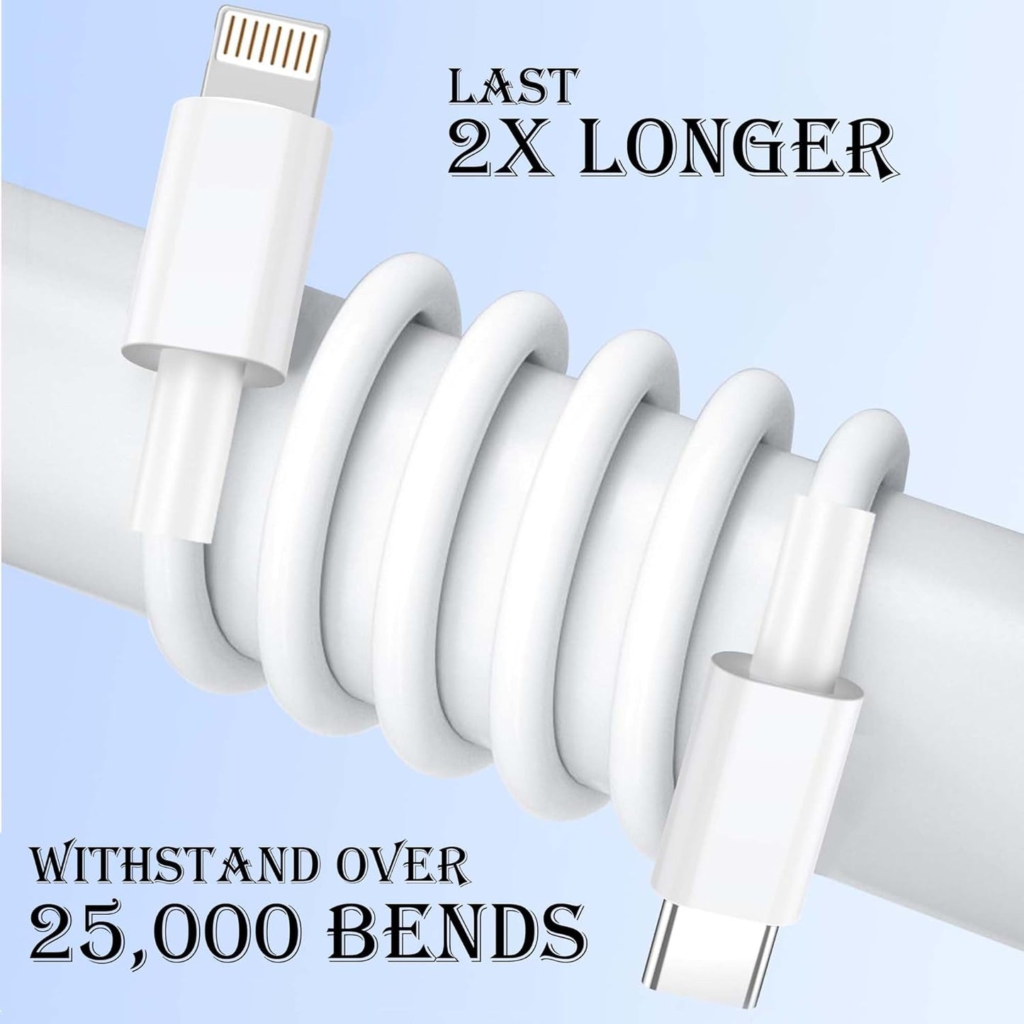 Type C to L cable [MFi Certified] for 30W Fast Charging,designed for iphone cable with 480Mbps Data Sync compatible with iPhone 14,13,12,11,9,8,7 Series,1m White