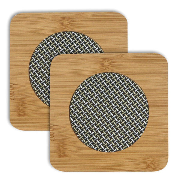 Bamboo Wooden Coasters for Home Pan Pot Holder for Dining Table Heat Pad for Kitchen - Pack of 2 (AR2922)