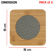 Bamboo Wooden Coasters for Home Pan Pot Holder for Dining Table Heat Pad for Kitchen - Pack of 2 (AR2922)