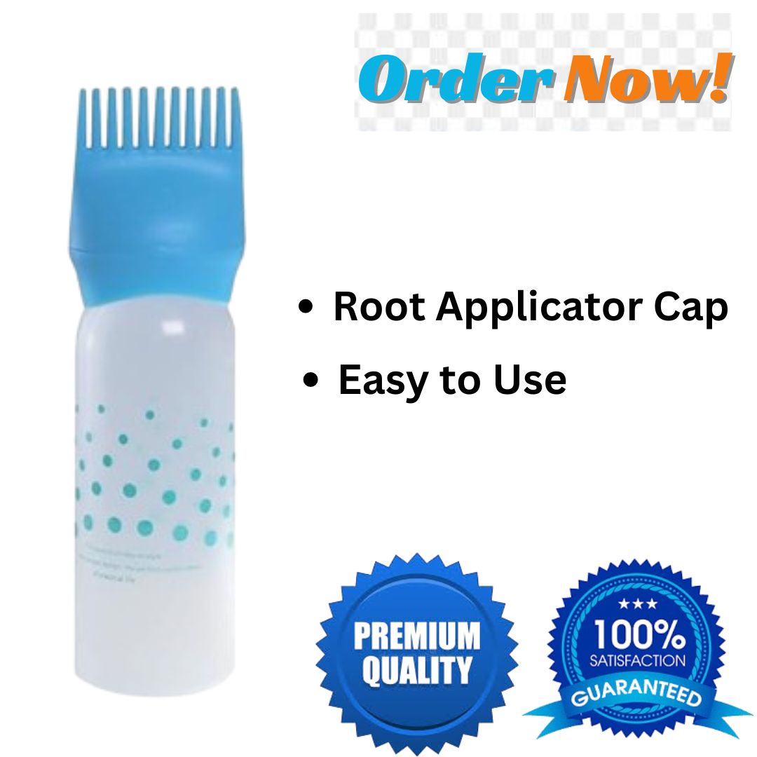 Premium Plastic Root Comb Oil Applicator Bottle with Graduated Scale - 200 ML, Multicolor (Pack of 2).