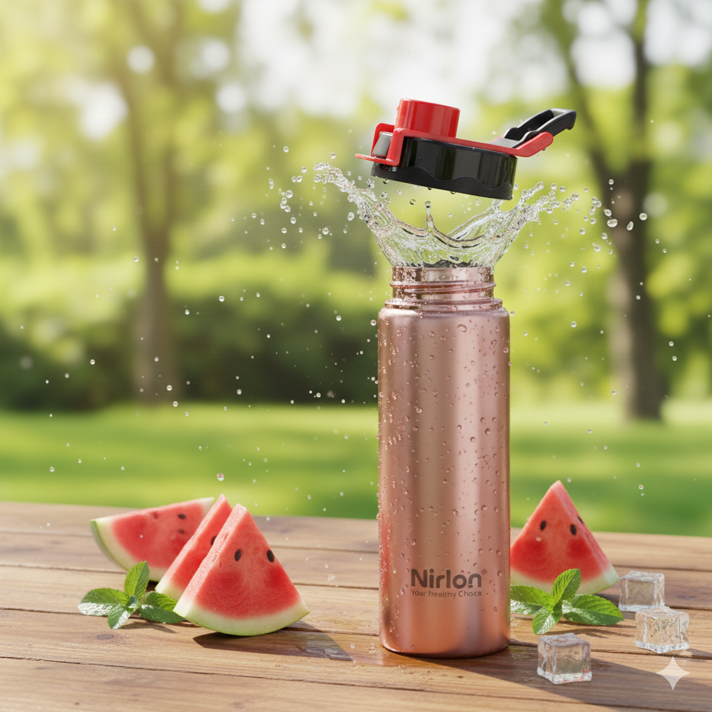 Spare Lid For Nirlon Tranzy Sipper Bottle – 900ml Stainless Steel Single Wall Water Bottle (Lid Cap Only)