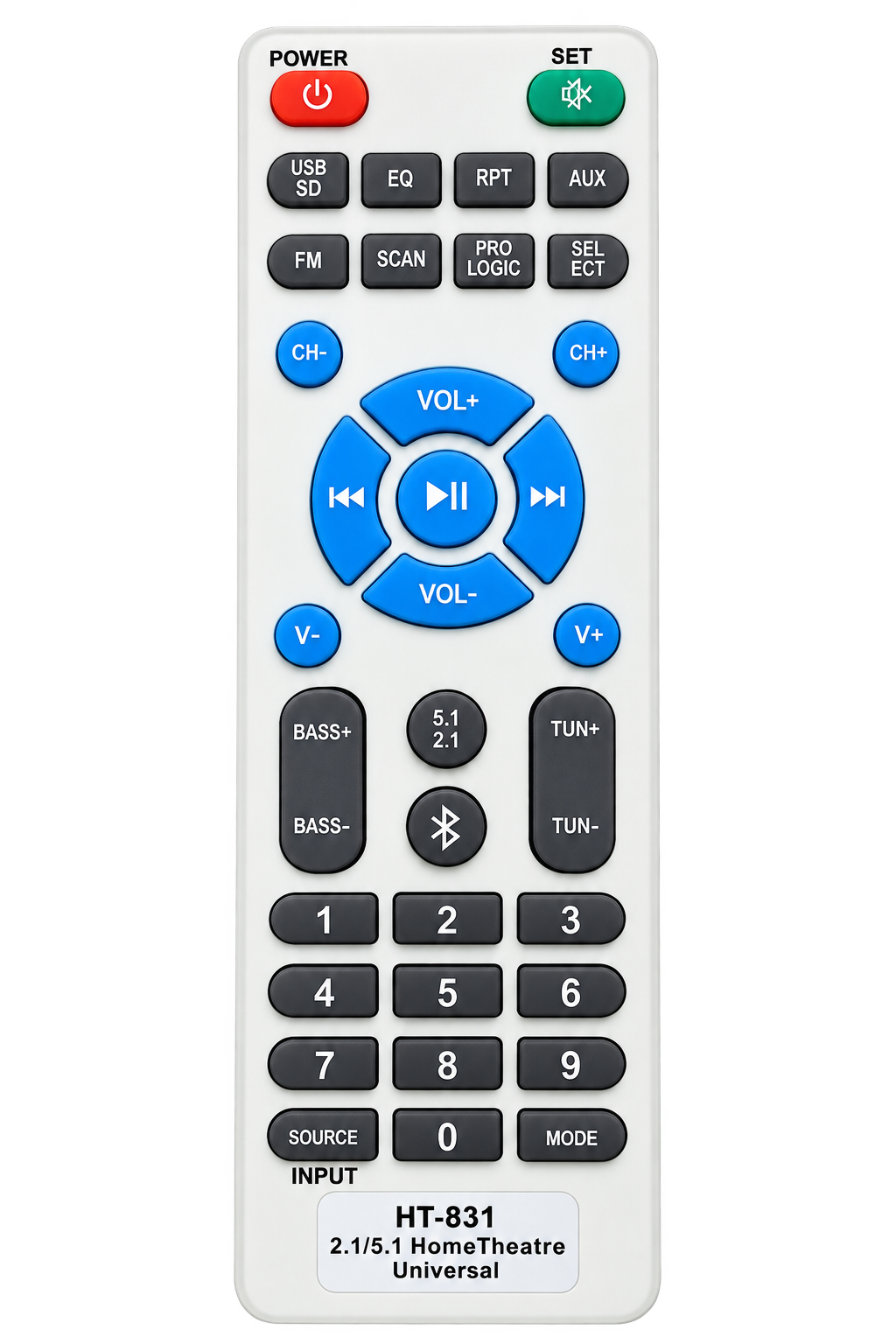 18 In1 Home Theater Universal Remote (Different Body Please Check Second Image) Compatible for Zebro-nics Philip MMS-4040F Mitsun IT-1800suf IT-401 SUF Intex f&d Target