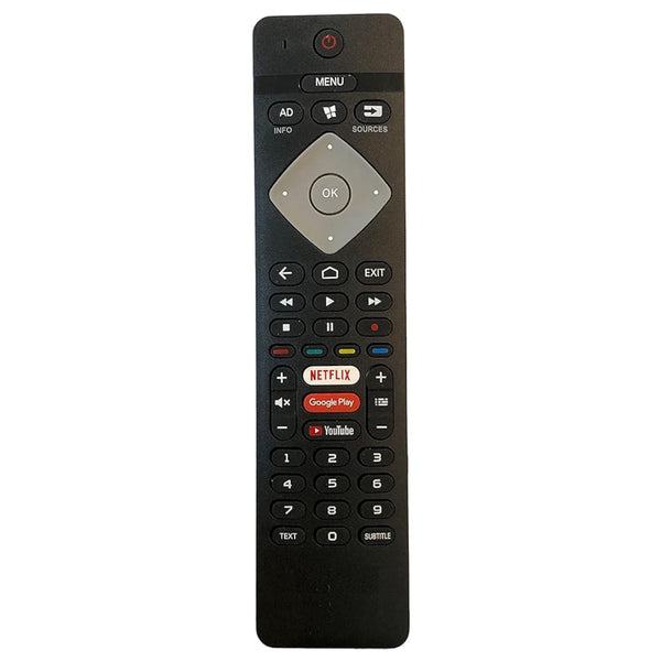 Philips Smart Android 4K Television | Remote Controls |  Features hotkeys for Netflix, YouTube, Rakuten TV, and Ambilight compatibility with original remote.