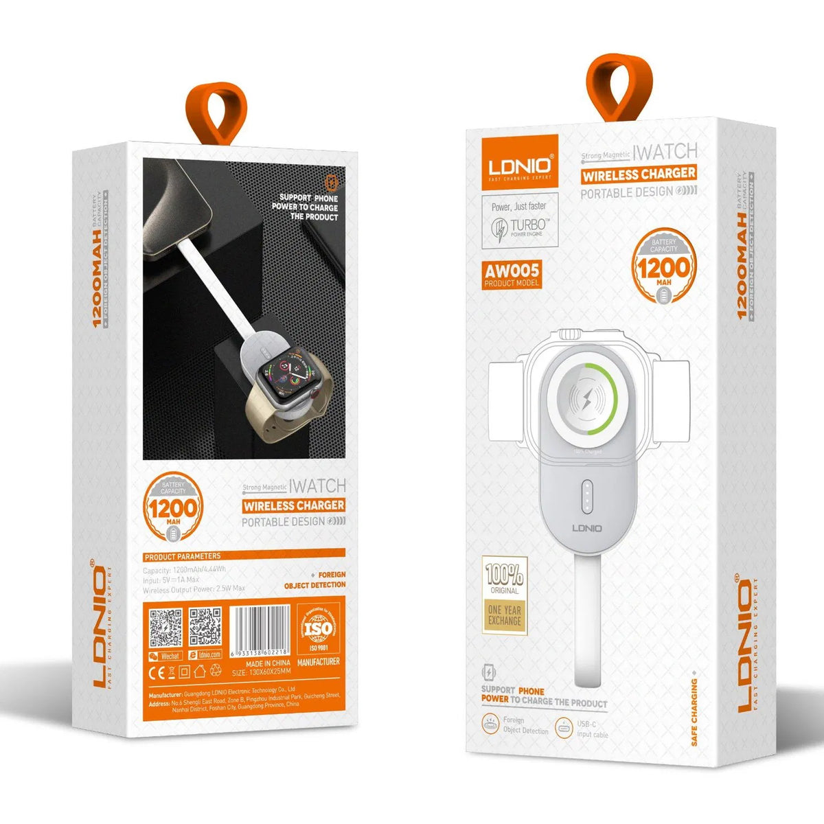 Ldnio Aw005 New OEM ODM Wholesale Agent Design1200 mAh Mini Powerbank Portatil Charging Kabel for Smart Watch Wireless Charger for iWatch