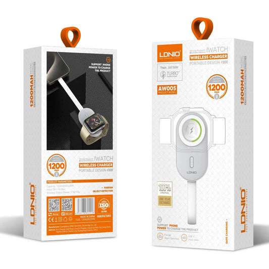 Ldnio Aw005 New OEM ODM Wholesale Agent Design1200 mAh Mini Powerbank Portatil Charging Kabel for Smart Watch Wireless Charger for iWatch