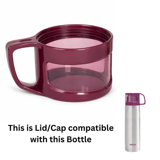 Milton Glassy Thermosteel Water Bottle – 350ml Hot & Cold Bottle with Cup Lid (Lid Cap Only)