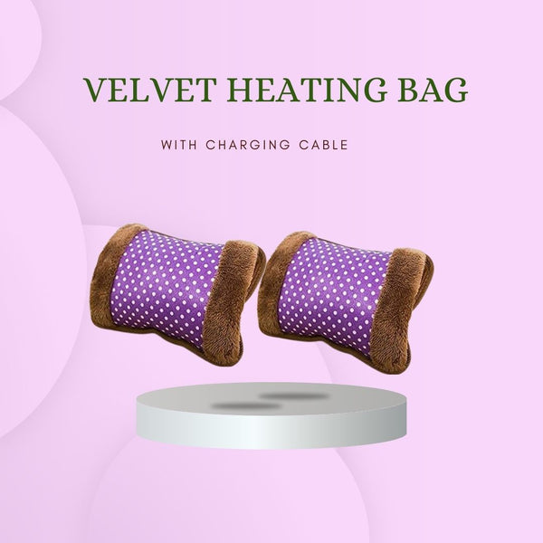 Velvet Heating Bags with Charging Cabel for Pain Relief - Heating Pads, Heat Pouches, Electric Hot Water Bags for Shoulder, Back & Neck Pain Relief- Pack of 1 (Multicolor).