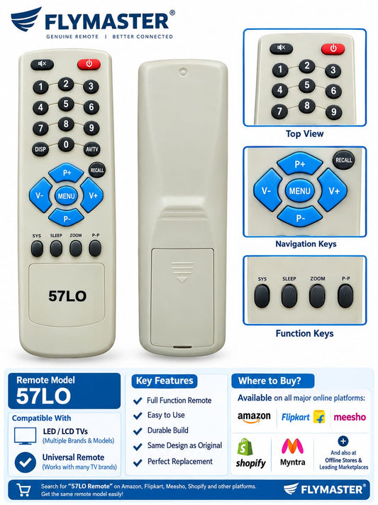 57LO Remote Control Compatible for China Assemble TV
