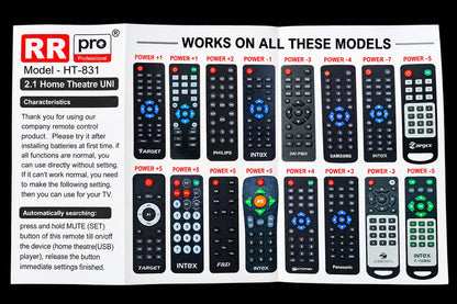 18 In1 Home Theater Universal Remote (Different Body Please Check Second Image) Compatible for Zebro-nics Philip MMS-4040F Mitsun IT-1800suf IT-401 SUF Intex f&d Target