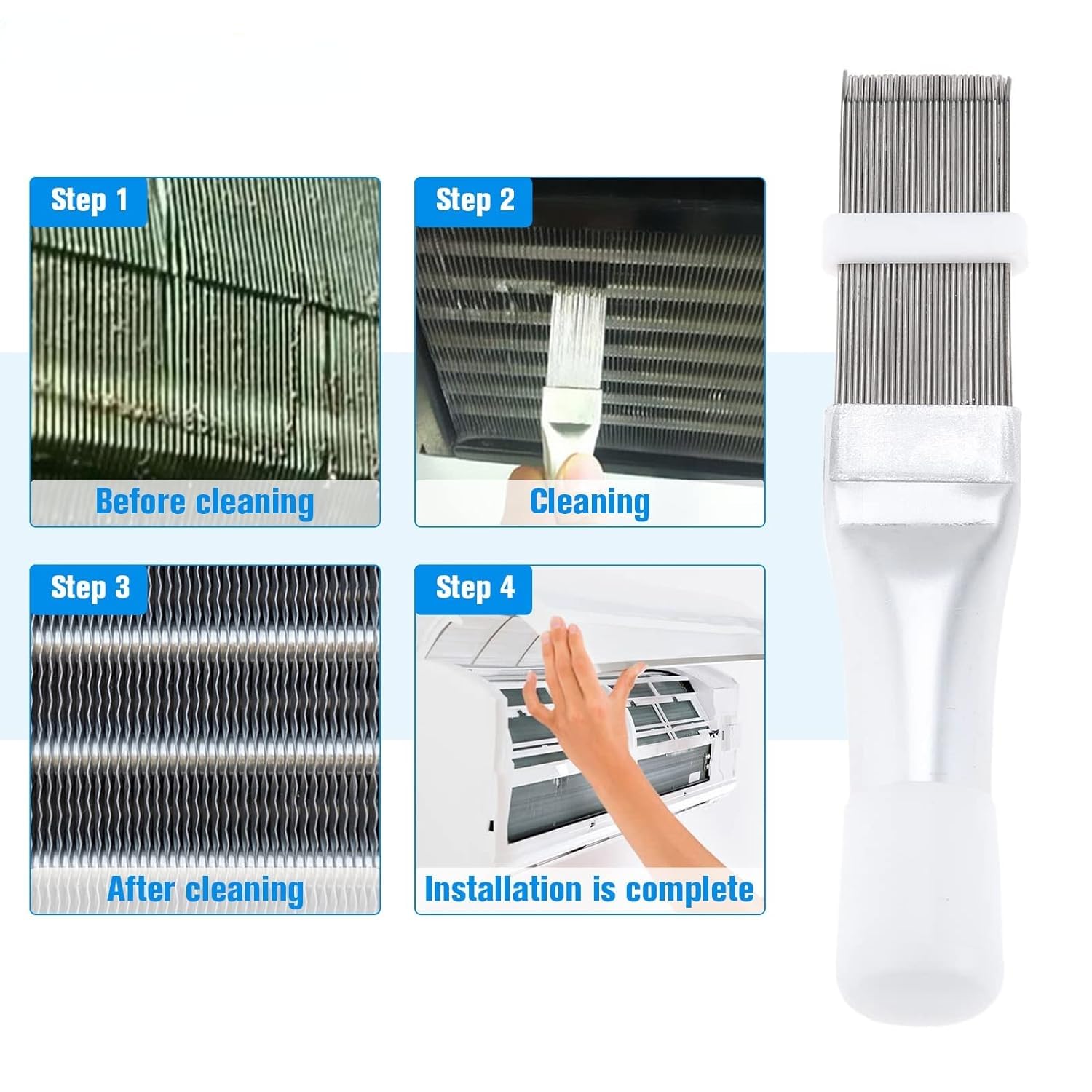 AC Condenser, Evaporator, and Radiator Fins | Air Conditioner Maintenance | Straightens, Cleans, and Improves Air Flow - Flymaster Shop