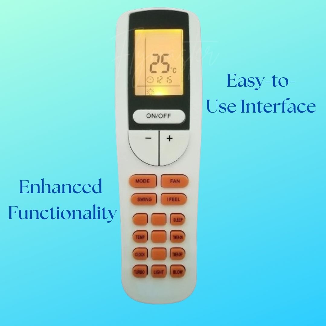 AC Remote Control with Display Light – Exact Replacement Compatible for Voltas Air Conditioners - Flymaster Shop