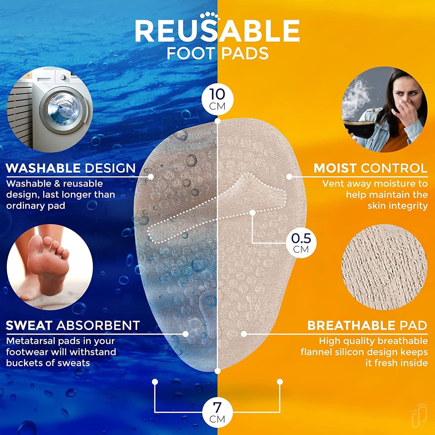 Ball of Foot Cushions, Metatarsal Pads, High Heel Inserts, Forefoot Cushions and Soft Gel Insole Pads, Ideal for Women Mortons Neuroma & Metatarsal Foot Pain Relief (4 pcs) - Flymaster Shop