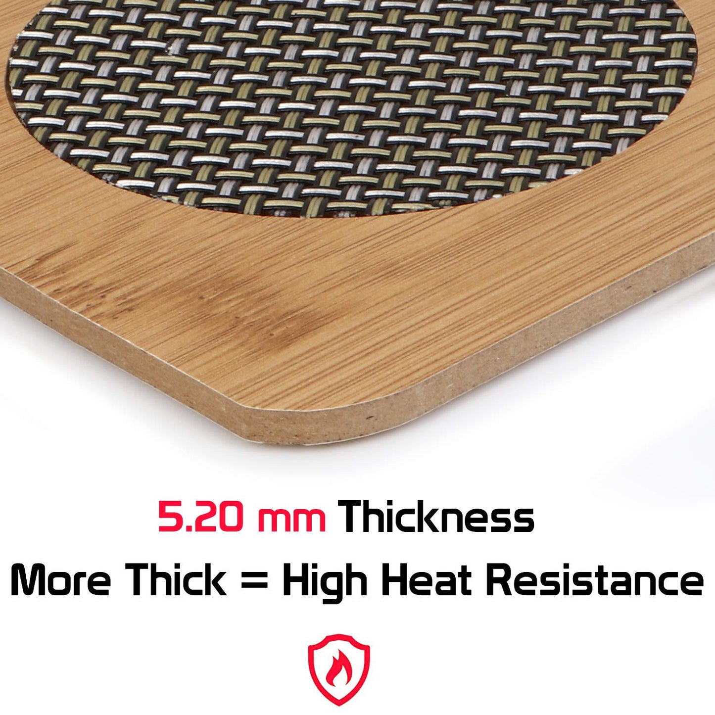 Bamboo Wooden Coasters for Home Pan Pot Holder for Dining Table Heat Pad for Kitchen - Pack of 2 (AR2922) - Flymaster Shop