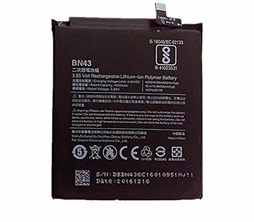 Battery | BN43 and Mi Note 4 | 4000mAh Li-ion Premium, Long-lasting, Reliable and Durable - Flymaster Shop