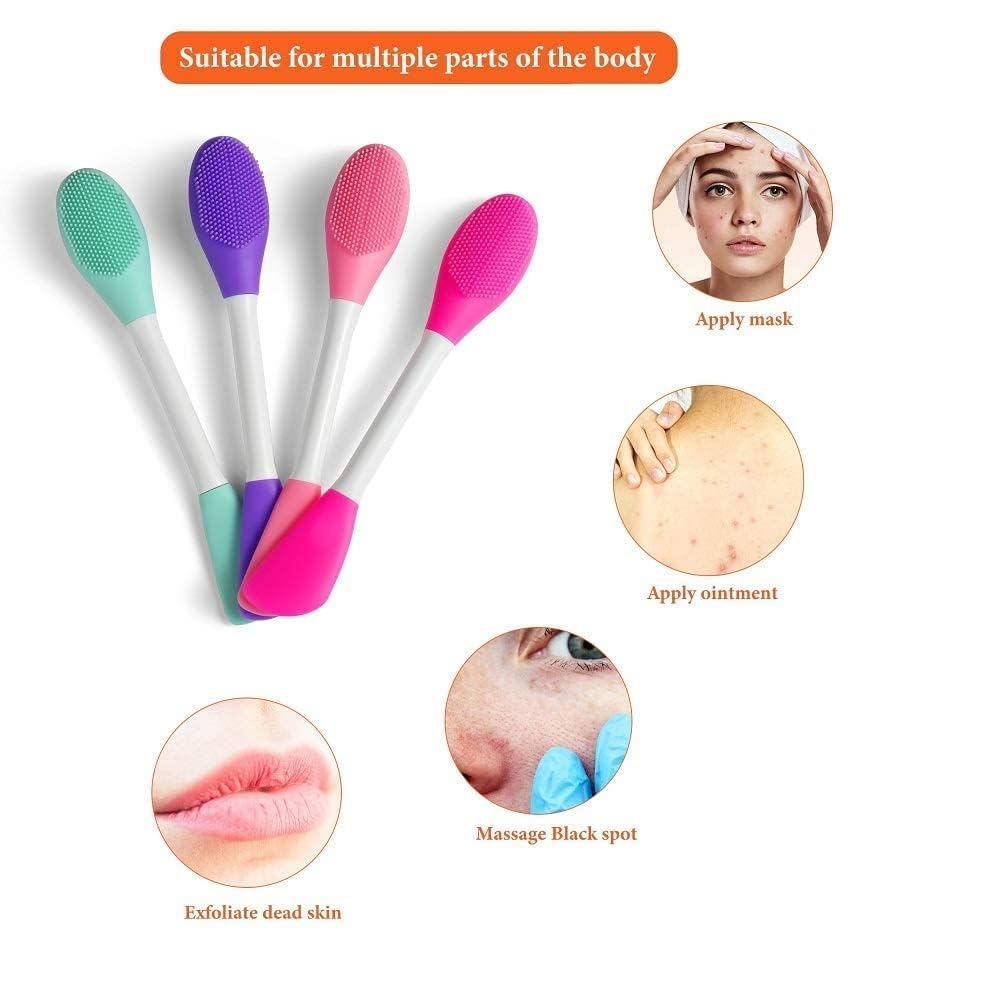 Brushes,Double-Ended Silicone Face Mask Brush,Facial Cleansing Brush, Premium Soft Facial Masks Other Skin Care Applicator Tool for Cream, Body Lotion, Moisturizer - Multicolor (PACK OF 1) - Flymaster Shop