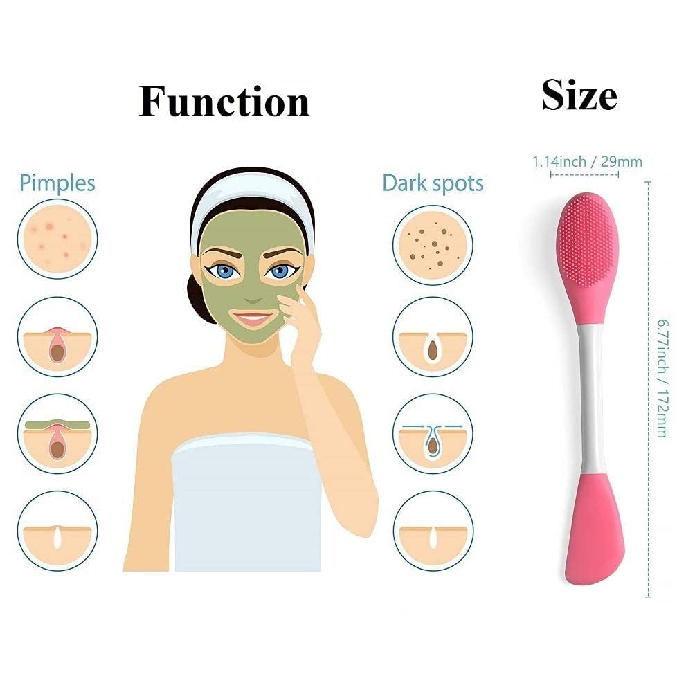 Brushes,Double-Ended Silicone Face Mask Brush,Facial Cleansing Brush, Premium Soft Facial Masks Other Skin Care Applicator Tool for Cream, Body Lotion, Moisturizer - Multicolor (PACK OF 1) - Flymaster Shop