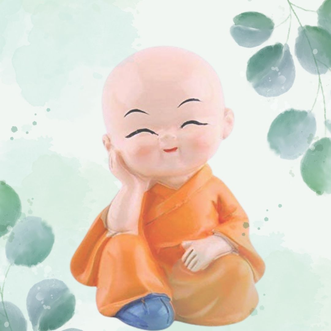 Buddha Monk Set of 4 Statues – Charming Mini Figurines Perfect for Home Decor, Car Dashboards, or Office desks, Ideal as Thoughtful Gifts or Elegant Tabletop Accents. (Pack of 1) - Flymaster Shop