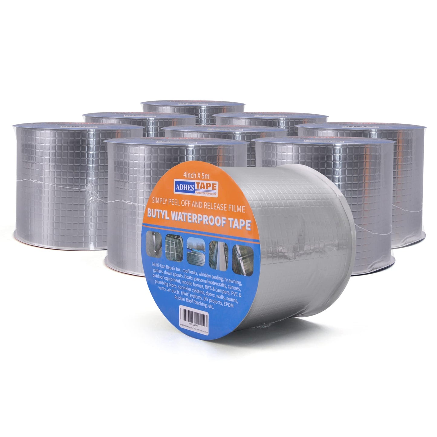 Butyl Tape Waterproof Tape, 2 inch x 16 feet, Aluminum Foil Tape Butyl Sealant Tape for RV Repair, Window, Silicone, Boat and Pipe Sealing, Glass & EDPM Rubber Roof Patching, Silver - Flymaster Shop