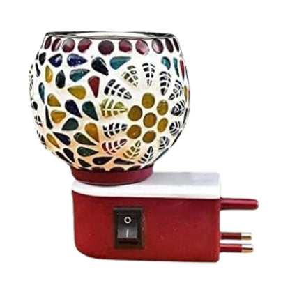 Ceramic Aroma Diffuser & Kapoor Dani with Night Light | Essential Oil and Camphor Burner with Easy On/Off Function for Fragrance and Relaxation Pack of 1. - Flymaster Shop