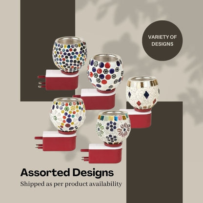 Ceramic Aroma Diffuser & Kapoor Dani with Night Light | Essential Oil and Camphor Burner with Easy On/Off Function for Fragrance and Relaxation Pack of 1. - Flymaster Shop