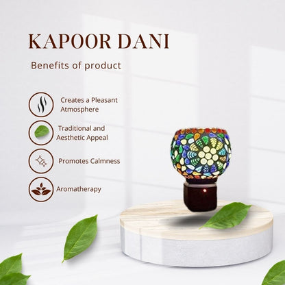 Ceramic Aroma Diffuser & Kapoor Dani with Night Light | Essential Oil and Camphor Burner with Easy On/Off Function for Fragrance and Relaxation Pack of 1. - Flymaster Shop