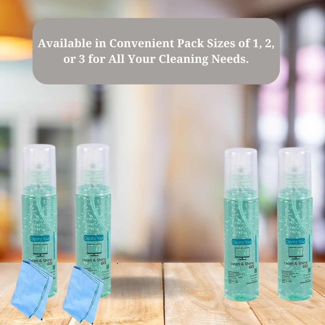 Cleaner Fluid Gel LCD Cleaning Kit, Liquid Solution with Cloth to Clean Mobile/Laptop Screen Pack of 3 - Flymaster Shop