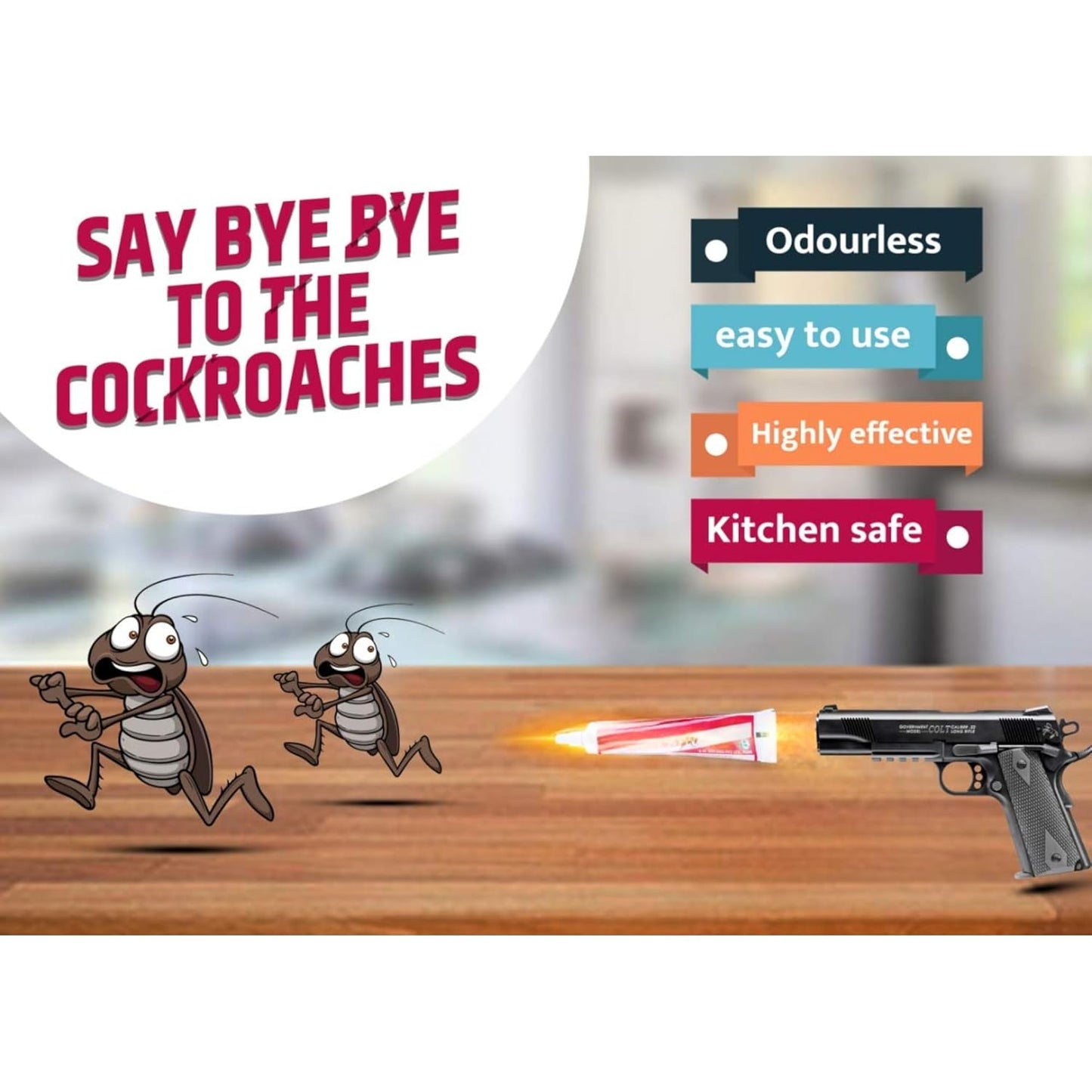 Cockroach Herbal Gel for Roach, use For Office, For Home, For Kitchen Fast and Natural & 100% Effective Safe (Pack Of 2 Tubes,20 Gram Each) - Flymaster Shop