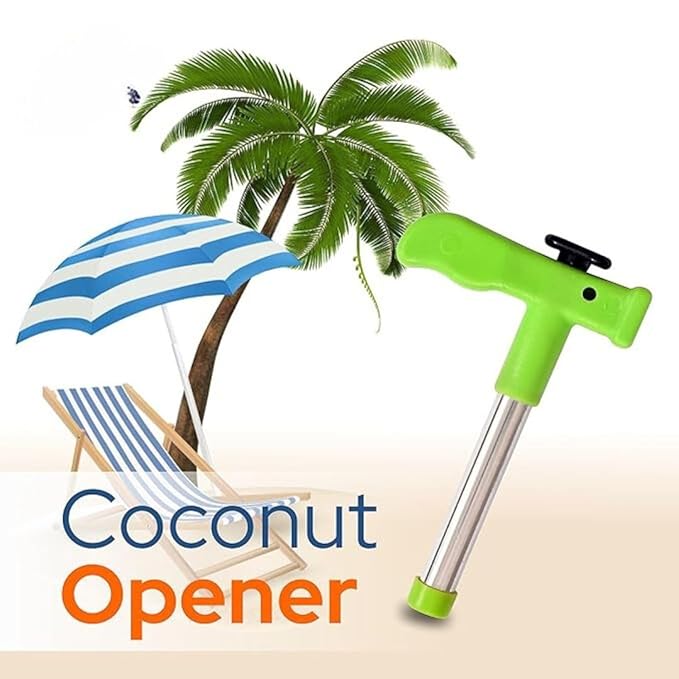 Coconut Opener Set of 2 – Stainless Steel Drill Cutter with Cleaner Stick for Effortless Coconut Water Extraction | Easy 3-Step Process | Multicolor. - Flymaster Shop