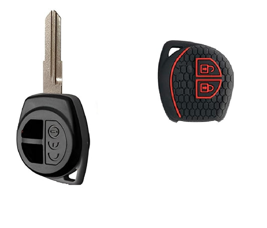 Combo Key Shell & Cover Set for Maruti Suzuki Models - Ciaz, Brezza, Jimny, Baleno, S-Cross, Celerio, Ignis, New Ertiga | No Key Included - Flymaster Shop