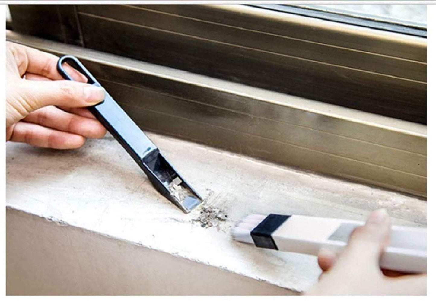 Corners & Edges Dust Cleaning Brush for Window Frame, Keyboard with Mini Dustpan Window Cleaner Brush(Multi Colour) - Flymaster Shop