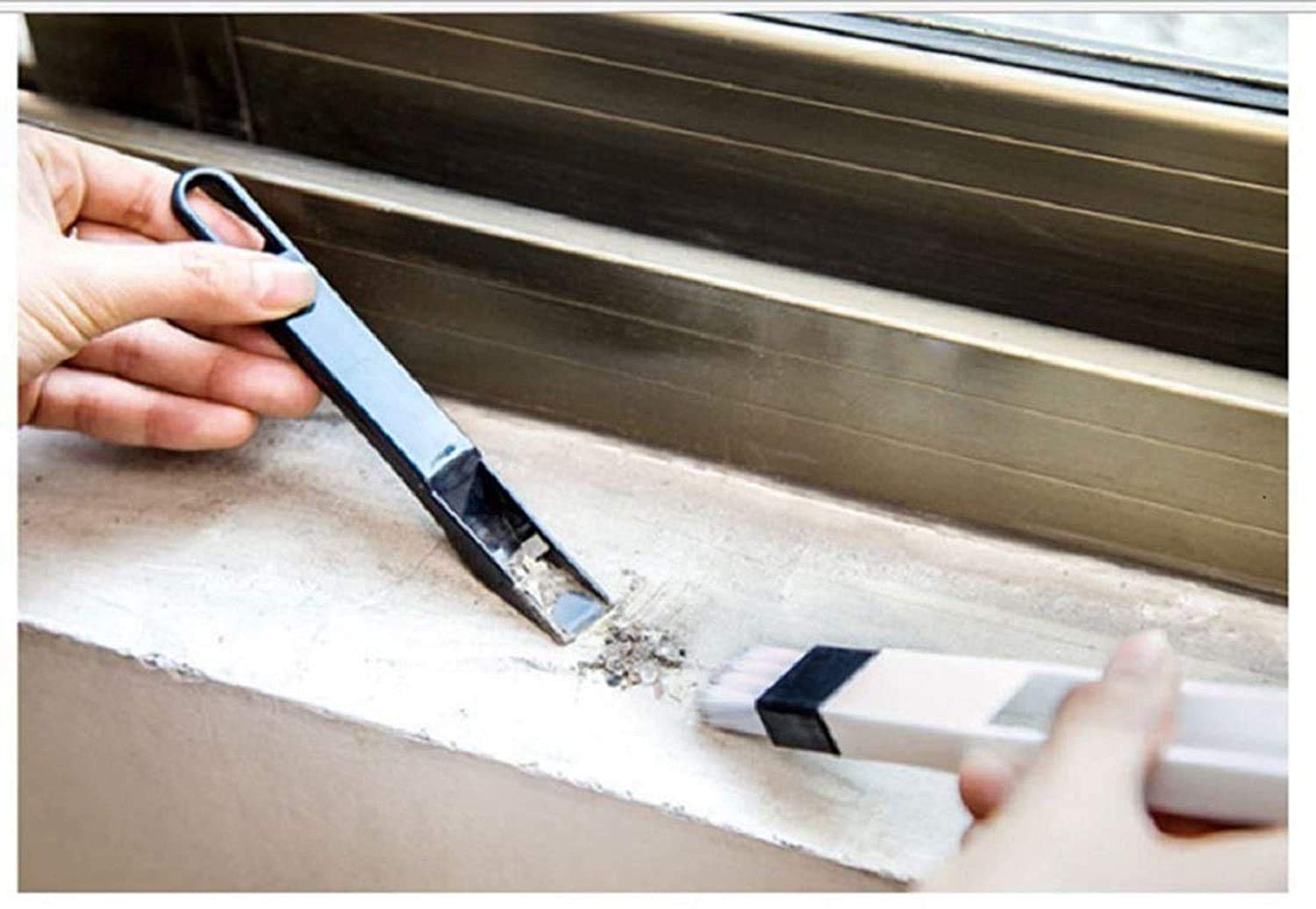 Corners & Edges Dust Cleaning Brush for Window Frame, Keyboard with Mini Dustpan Window Cleaner Brush(Multi Colour) - Flymaster Shop