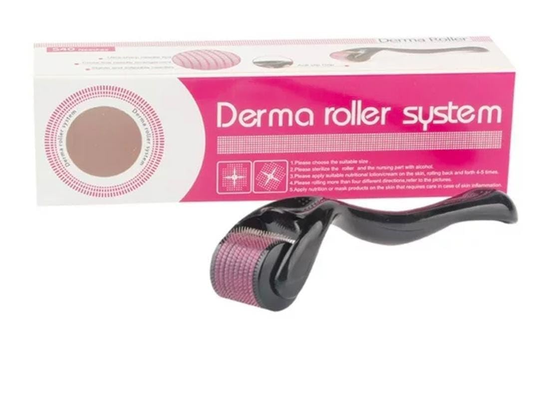 Derma Rolle 540 Titanium Micro-Needles For Skin Care Stimulation Face Skin I Hair & Beard Growth I Anti-Aging I Acne Scars Removal (Pack of 1, 1.5mm) - Flymaster Shop
