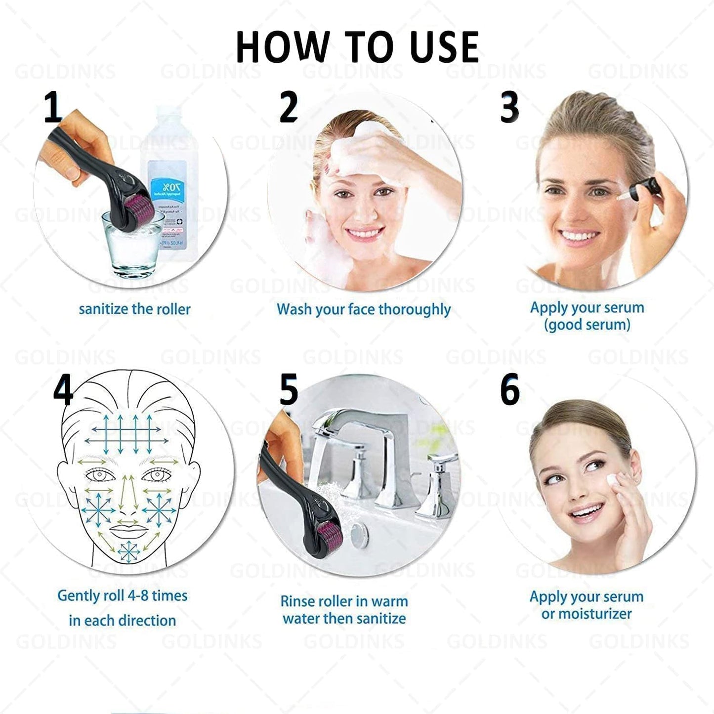Derma Rolle 540 Titanium Micro-Needles For Skin Care Stimulation Face Skin I Hair & Beard Growth I Anti-Aging I Acne Scars Removal (Pack of 1, 1.5mm) - Flymaster Shop
