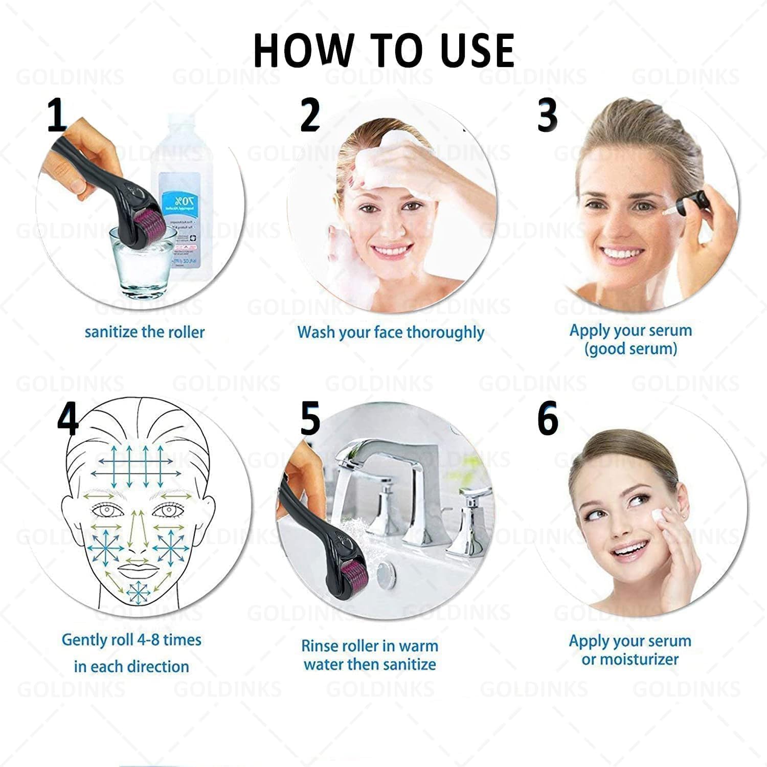 Derma Rolle 540 Titanium Micro-Needles For Skin Care Stimulation Face Skin I Hair & Beard Growth I Anti-Aging I Acne Scars Removal (Pack of 1, 1.5mm) - Flymaster Shop