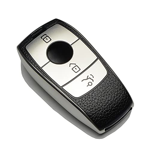 Designed for Benz E Series Smart Key | Car Accessories | Provides Protection and Personal Style with Silver Cover - Flymaster Shop