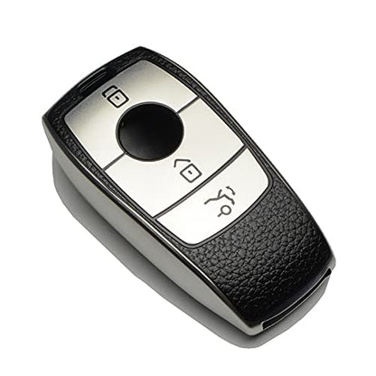 Designed for Benz E Series Smart Key | Car Accessories | Provides Protection and Personal Style with Silver Cover - Flymaster Shop