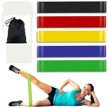 Device Resistance Loop Exercise Bands for Squats, HIPS, Legs, Butt, Glutes and Heavy Workouts Physical Therapy, Rehab, Stretching, Home Fitness (Set of 5)(Material: Natural Latex) - Flymaster Shop