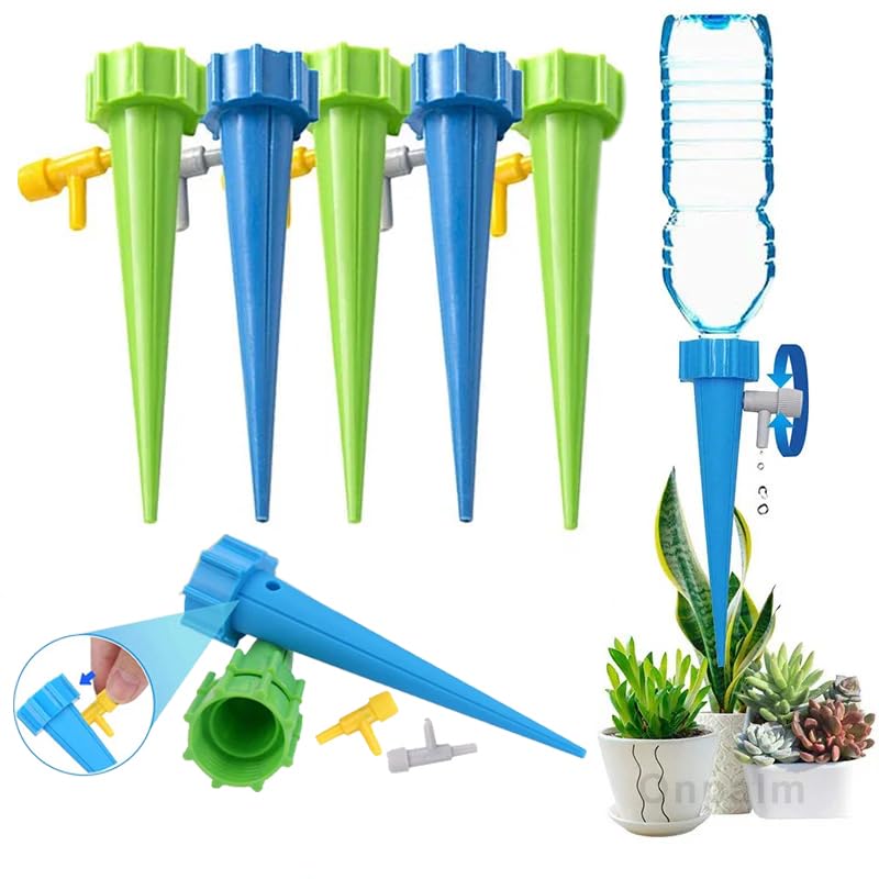 Drip irrigation kit for home garden, Self-watering spikes for plants, Automatic Plant Water Devices with Slow Release Control Valve Switch drip irrigation system (Pack of 10pcs) - Flymaster Shop