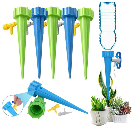 Drip irrigation kit for home garden, Self-watering spikes for plants, Automatic Plant Water Devices with Slow Release Control Valve Switch drip irrigation system (Pack of 10pcs) - Flymaster Shop