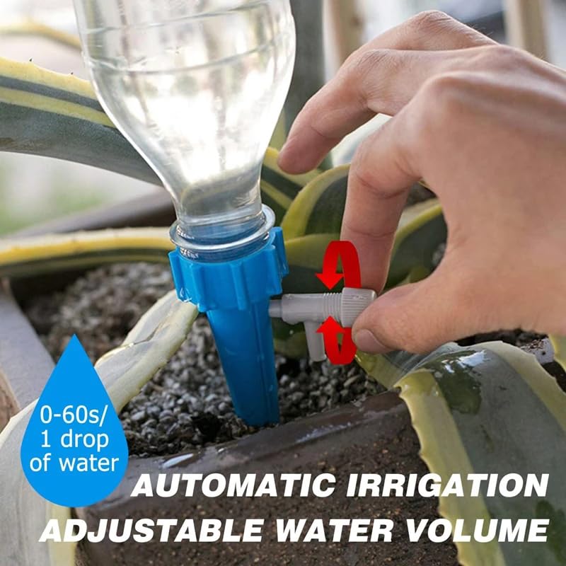 Drip irrigation kit for home garden, Self-watering spikes for plants, Automatic Plant Water Devices with Slow Release Control Valve Switch drip irrigation system (Pack of 10pcs) - Flymaster Shop