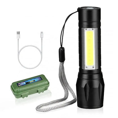 Electric Pocket Torch | Rechargeable Plastic with Hanging Rope, Easy to Carry and Use | Flashlights | - Flymaster Shop