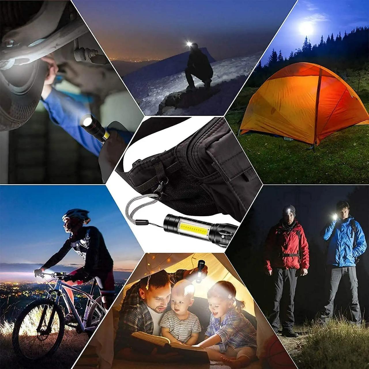 Electric Pocket Torch | Rechargeable Plastic with Hanging Rope, Easy to Carry and Use | Flashlights | - Flymaster Shop
