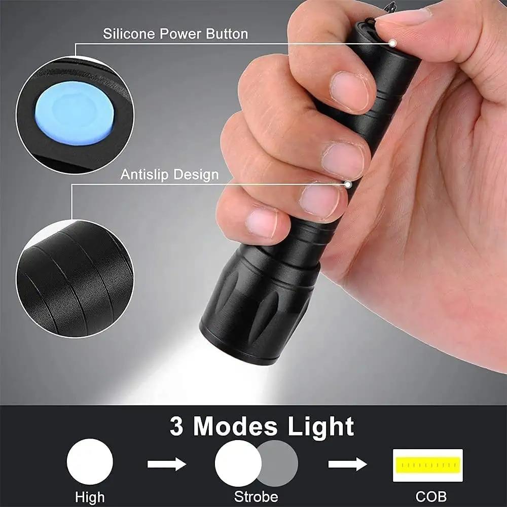 Electric Pocket Torch | Rechargeable Plastic with Hanging Rope, Easy to Carry and Use | Flashlights | - Flymaster Shop