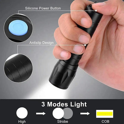 Electric Pocket Torch | Rechargeable Plastic with Hanging Rope, Easy to Carry and Use | Flashlights | - Flymaster Shop